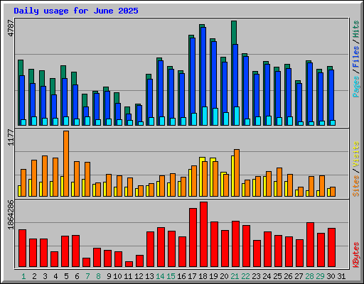 Daily usage for June 2025