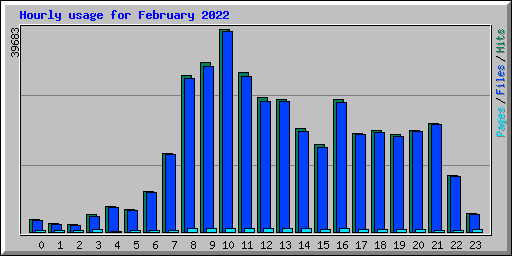 Hourly usage for February 2022