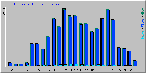 Hourly usage for March 2022