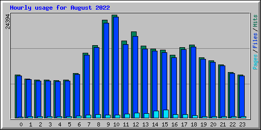 Hourly usage for August 2022