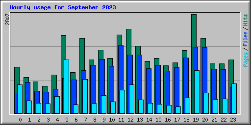 Hourly usage for September 2023