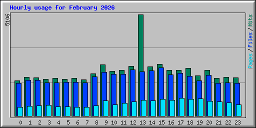 Hourly usage for February 2026
