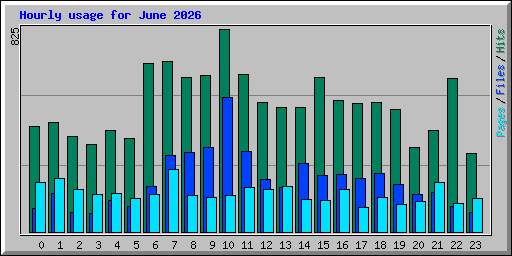 Hourly usage for June 2026
